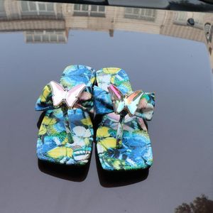 Slippers 2021 Zomer Mode Dames Flip Flops Stitching Color Matching Bows Dames Clip Teen Dames Strand Flat