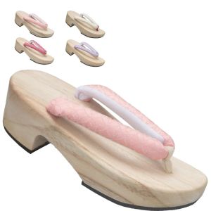 Slippers 2021 Été Nouveau femme talon de médinel sandales en bois Japon style yukata geta tongs décontractés flip flip plage slippers Cosplay chaussures