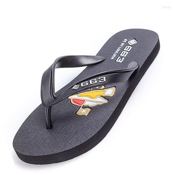 Slippers 2023 Summer Simple Thin Belt Tlip Flip-flop Flops Men's Tide loisir Sandales de plage en caoutchouc non glissée Sandales de salle de bain