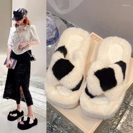 Zapatillas 2024 Autumn/Winter Fashion Color personalizado a juego cómodo Matsuke Sofle lana para ropa para el hogar y al aire libre