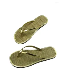 Slippers 2024 Flip Flip Flips Summer Summer Sweat-Absorbing and Humiture Absorbing Grass Mats for Home Outdoor Use