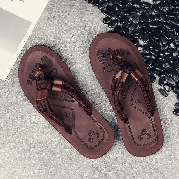 Slippers 2024 Peep Toe Sandals Men's Summer Fashion Ventilate Trend Femme's Outdoors Chaussures Loissine Antisiskid Flip Flops Couple Style