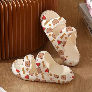 Slippers 2024 Femmes d'été Soft Platform Open Toe Impression non glissée Chaussures maison Cartoon Flops Flops Femme Eva Indoor Sandales