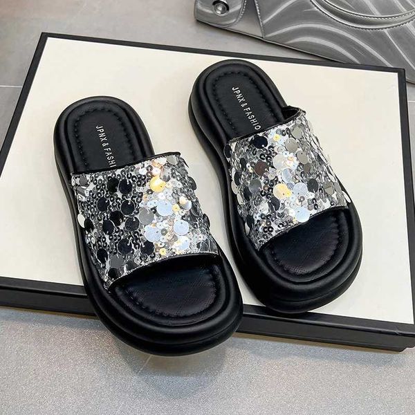 Slippers 2024 TREND BLING Woman Platform Sandals Ladies Elegant Womens Shoes Flats Summer Women Designer Girls H240504