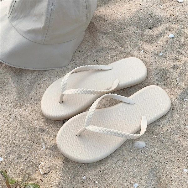 Zapatillas 2024 Moda para mujer Baño Baño Antideslizante Clip Pies Linda Chica Corazón Vacaciones Playa 4123