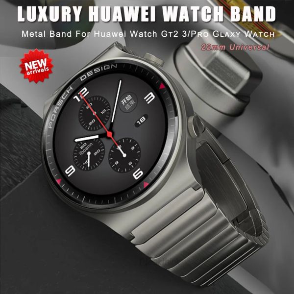 Bands de montres en acier inoxydable de 22 mm pour Huawei GT2 GT3 Pro 46 mm Sport Bracelet pour Samsung Gear S3 Watch 3 STRAPE METAL