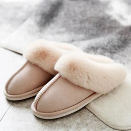 Pantoufles 36-45 femmes hiver tongs femmes à la maison loisirs garder au chaud couleur unie antidérapant dames chaussures Hy21