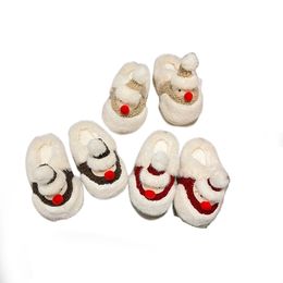 Zapatillas Adulto Hogar Piso Navidad Antideslizante Santa Hombres Damas Niñas Zapatos Sandalias de diseñador Zapatillas peludas de invierno con caja