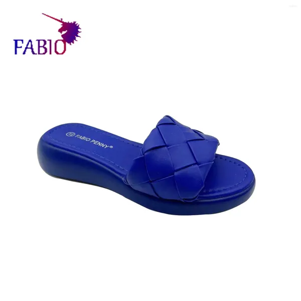 Pantoufles African Mama Fashion Trend Couleur unie Tissée Chaussures à semelle intermédiaire supérieure à bout ouvert pour femmes