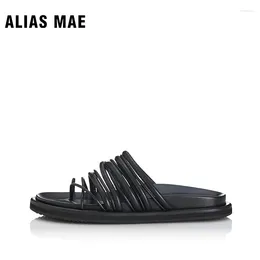 Slippers Alias Mae Dahlia Slim Summer Elegant Open Teed 2024 Bottom Fott Bottom Irregular Design Sandales de plage