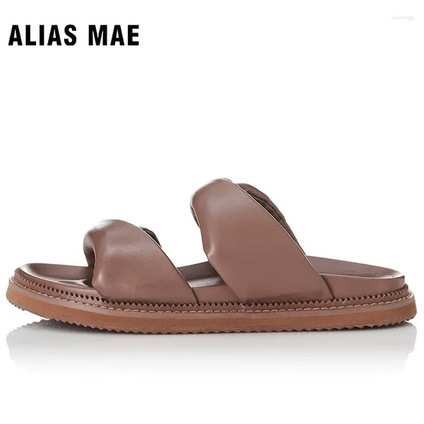 Zapatillas alias mae paris clásico de alta calidad casual 2024 cuero de verano femenino arrastramiento de espiga personalizada