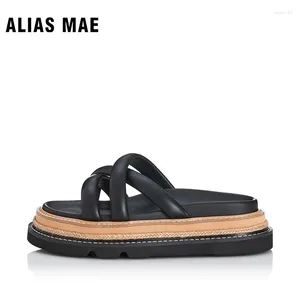 Les pantoufles alias Mae Verity Summer Walk Women's Femme's polyvalent respirant Solide Solide Solewear Extérieur Simple plage