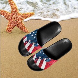 Pantoufles drapeau américain 3D Design sandales femme été respirant chaussures de marche plates confortable sans lacet lumière 2024 Zapatos