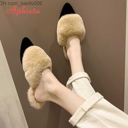 Pantoufles Aphixta Véritable Fourrure Animale Diapositives Pantoufles Lady Mules Naturelles Tongs Fluffy Fourrure Sandales Chaussures En Peluche Incroyable Présent Y200106 Z230717