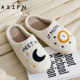 Slippers ASIFN Taylor Style Winter Womens Meet Me At Midnight Leuke Comfortabele Slides Zachte Platte Bont Slipper Fuzzy Schoenen 230921