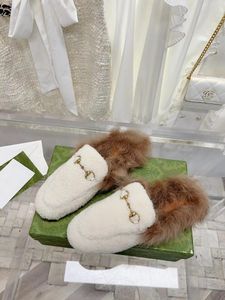 Pantoufles automne d'hiver maison chaude femme chambre chambre à coucher intérieur muette douce laine légère laine peluche maison couple chaussures poilue fourrure