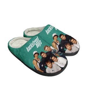 Zapatillas Backstreet Boys Pop Band BSB Algodón de algodón personalizado Sandalias para hombres Sandalias de lujo Mantener zapato caliente Slipper Termal Slipper Negro