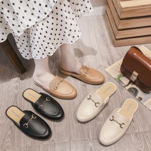 Baotou – pantoufles semi-pantoufles pour femmes, sandales d'été à semelles plates, dernière mode, chaussures d'extérieur légères et antidérapantes, 2023