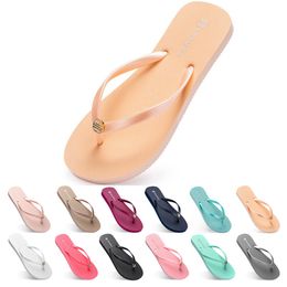 Slippers Beach Flip Shoes Flops Quarante-deux femmes Green Jaune Orange Navy Bule Bule Rose marron Sport d'été Sport Taille 35-3 83