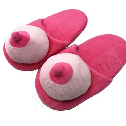 Pantoufles Belle fille seins pantoufles femmes espiègle pénis maison pantoufles taille unique 36-42 Couple amusant chambre chaud pantoufle chaussures femme 230926