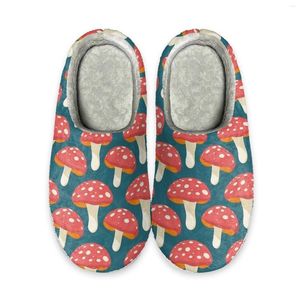 Slippers Beliodome Lovely Mushroom House Katoen Aangepaste Damessandalen Pluche Casual Warme Schoenen Paar Thermische Slipper