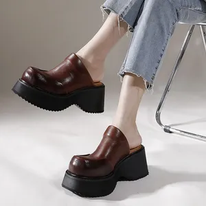 Slippers Birkuir Wedges vrouwen gesloten teen 8 cm dikke hiel luxe schoenen platform openlucht echte lederen sandalen