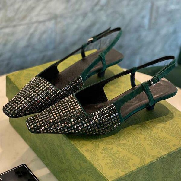 Pantoufles maille noire paillettes de cristal chaussures imprimées sandales de designer en caoutchouc avec sandales pour femmes pantoufles d'été 35-41