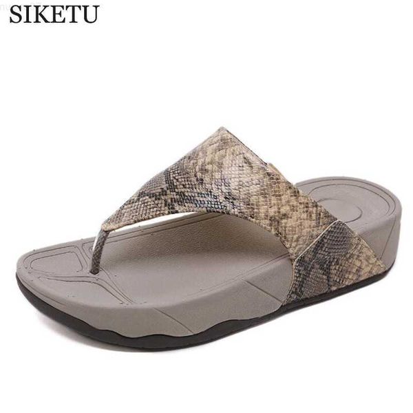 Zapatillas Bohemia Serpentina leopardo Playa Sandalias Cuña Plataforma Tangas Zapatillas Chanclas verano shose para mujeres niñas sandalias c788 L230717