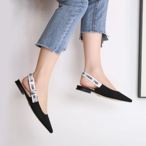 Slippers bowknot puntige teen stiletto kitten hakken sandalen enkelband vaste kleur vrouwelijke pompen feest slingback dames schoenen