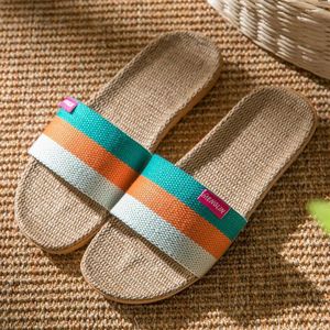 Slippers Ademend Comfortabel Deodorant Gezond Linnen Damesschoenen Antislip Slijtvast Thuis Heren