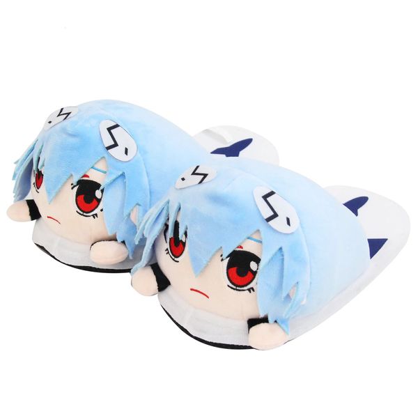 Pantoufles dessin animé Couple maison siècle soldat évangélique en peluche Rei Ayanami Animation automne hiver coton pantoufle 231118