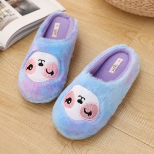 Slippers cartoon slippers paarse doek pluche slaapkamer rustige binnen slippers winter slippers antiskid nieuw 2022