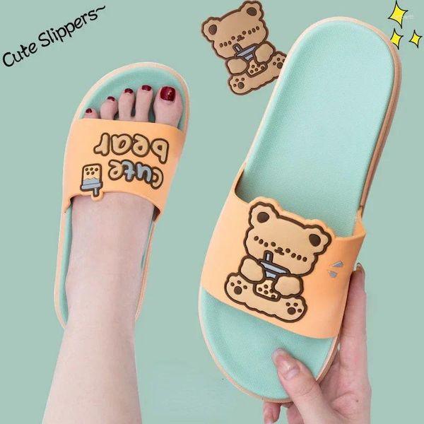 Pantoufles dessin animé maison épaisse glissements maison plate femme et dames sandales mignonnes kawaii plate-forme chaussures anime chaussures intérieures vip g g