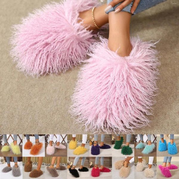 Slippers Casual Long H Flat Bottom Ferm's and Women's Style Ladies Home Collision Collision Couleur ouverte pour les femmes