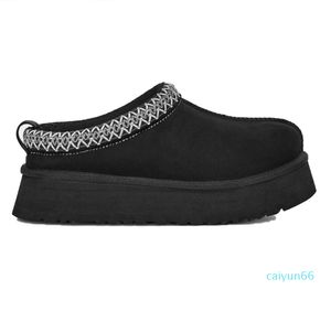 Zapatillas Piel De Castaño Diapositivas Piel De Oveja Shearling Mujeres Hombres Ultra Mini Plataforma Bota