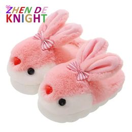 Slippers Katoenen kinderschoenen Dikke kinderen Cottonpadded Baby Indoor Warm Meisjes Leuke Cartoon Konijn Dier 231101