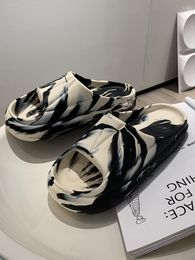 Slippers Chinese Inktschildering Slipper Man Dames Mode Zwart Wit Sandalen 4cm Dikke Zool Eva Buiten In De Zomer Anti Slip Schoenen