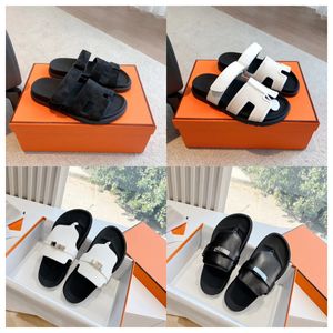 Slippels Chypre Sandaalontwerper Sliders slippers Flops plat sandalen strand comfort kalfsleer leer natuurlijke suède geitenhuid in bruin zwart voor vrouwen en mannen