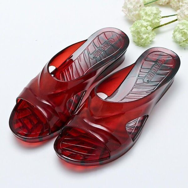 Pantoufles Comemore en plastique Transparent maison anti-dérapant PVC chaussures à talons hauts pour femmes diapositives sandales pour mères plus âgées