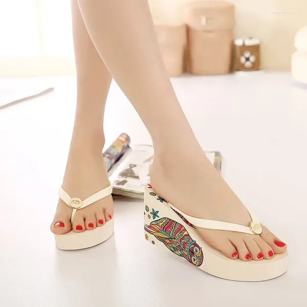 Pantoufles confortables à plateforme compensée de 11cm, chaussures pour femmes, tongs d'été, sandales coréennes à talons hauts