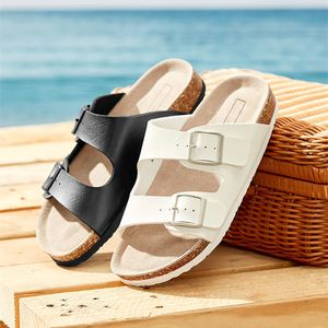 Slippers Cosmagic Summer Beach Cork Slippers Casual Dubbele gespacht Non-slip Clogs Slides Women glijden op Flip Flop Shoe 230520