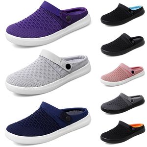 Slippers Kussen Instapper zomer Dames Ademende antislip Wandelschoenen Donkerpaars zwart roze grijs paars Platform Slippers Sleehak Vrouwelijke GAI Sneaker