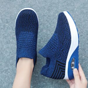 Slippels dempende rubberplatform vrouwen casual wandel sneakers slipon ademende sportschoenen femme hardloop jogging zapatillas mujer