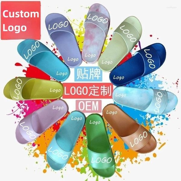 Slippers Custom Designer Shoes Women Men Slides Footwear Image Imprimé