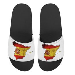 Pantoufles motif personnalisé drapeau National espagnol été femmes décontracté mode diapositives sandales en plein air anti-dérapant chaussures de plage tongs