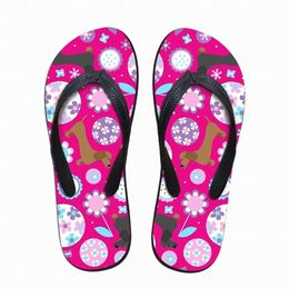 Zapatillas personalizadas Dachshund Garden Party Diseñador de marca Casual para mujer Zapatillas de casa Zapatillas planas Moda de verano Chanclas para damas Sandalias Z9m4 #