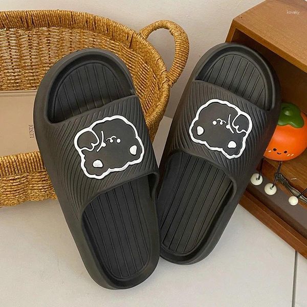 Zapatillas Lindas mujeres para hombres de verano Toboganes Toboganes de dibujos animados de dibujos animados de nubes de dibujos para exteriores Sandalias de playa de fondo gruesas de Eva gruesa