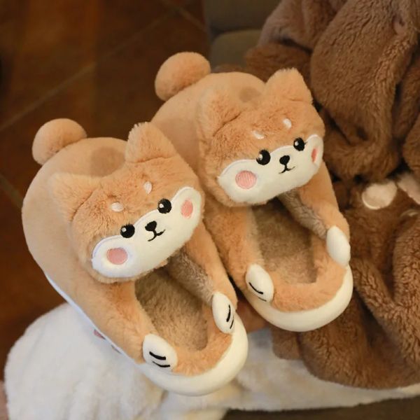Slippers mignons Hug Cat Slipper For Women Kawaii Cuddle Animal Style Girls Home Slippers Winter Plance chaude Femelle intérieure Faux Flip Flop