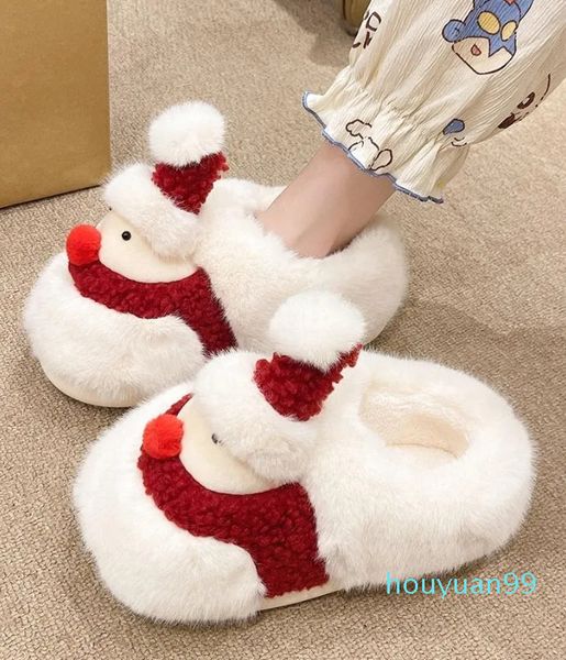 Zapatillas Lindo muñeco de nieve de navidad para mujeres invernales de invierno tapa antideslizan