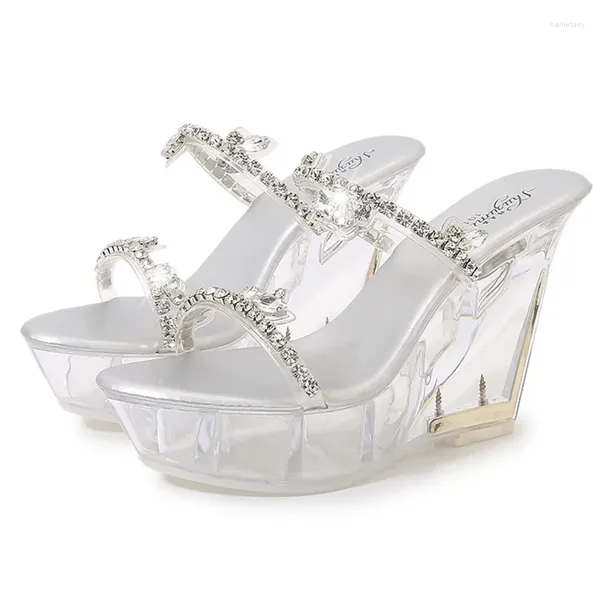 Slippers Dance Chaussures Crystal Rhinestone Model Model Night Club High Heels Tend Fowalk Fatwalk